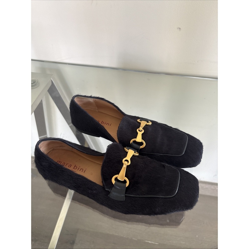 Mara Bini Pony Leather Flat Loafer -blu Size 41